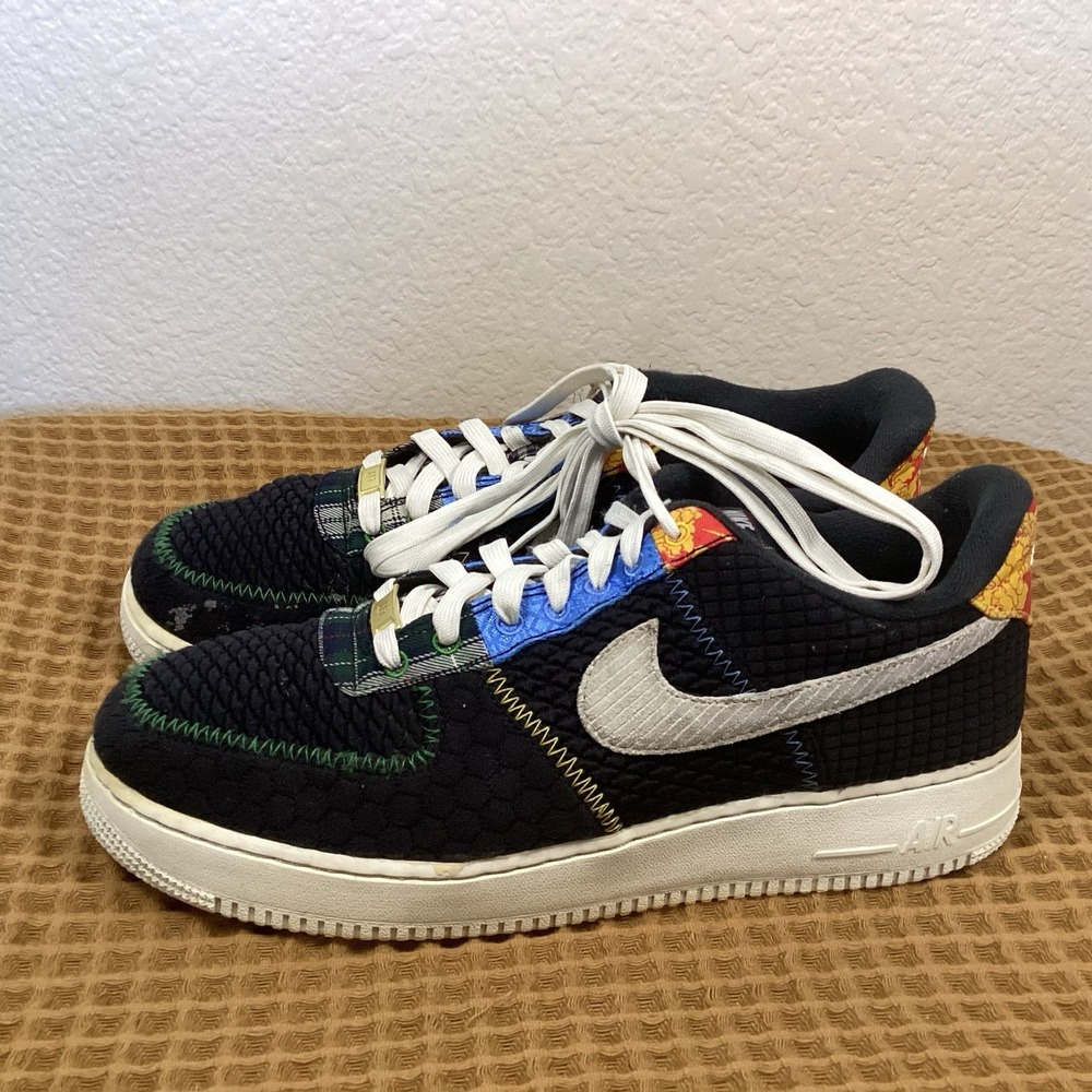 Nike Air Force 1 '07 LV8 Mens Sz 12 Black White Sail DZ4855-001 Sneakers